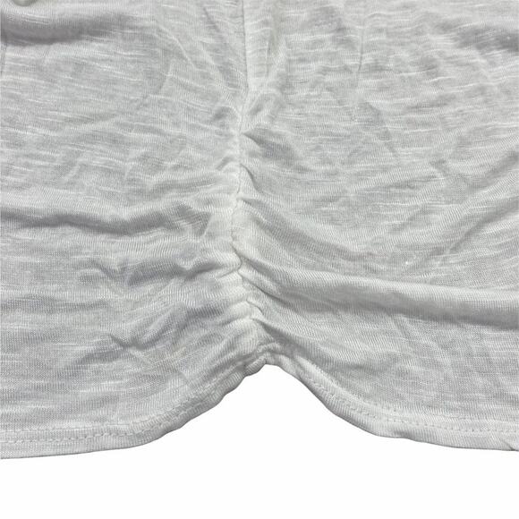 Mel & Mo Stretchy Semi Sheer White Top with Beaded Opalescent Neckline 2X - Picture 7 of 10